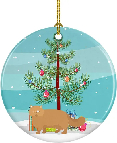 Miniatura 82 de Caroline's Treasures Adorno de cerámica con texto en inglés "Merry Christmas" para colgar en el árbol de Navidad, decoración para el hogar, Navidad