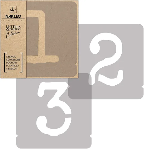 Miniatura 17 de NAKLEO 42 plantillas de plástico de letras y números para manualidades, reutilizables de 2 pulgadas, letras para pintar, alfabeto, plantilla, arte