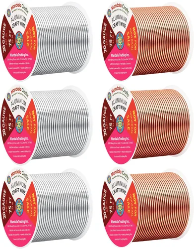 Miniatura 276 de Mandala Crafts - Alambre de aluminio anodizado de 8 calibre para hacer joyas - 9.75 m de alambre flexible negro colorido - Flexible para bonsái
