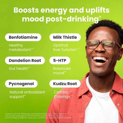 Miniatura 4 de Suplemento Anti Antojos de Alcohol NoMoreDrinks Desintoxicación del Hígado y Combate Antojos Apoyo Energético Bebida de Reemplazo de Alcohol