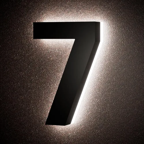 Miniatura 13 de Números de casa retroiluminados de 5 pulgadas para exteriores, acero inoxidable, número de dirección de casa iluminado con LED, letreros