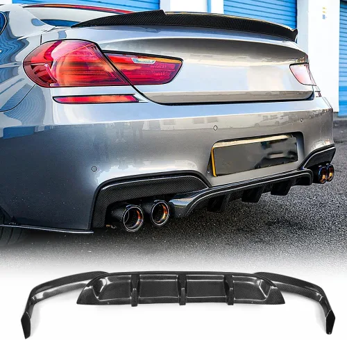 Difusor trasero de fibra de carbono F06 compatible con BMW Serie 6 2013-2018 F06 F12 F13 640i 650i M Sport M6 Cubierta de parachoques trasero de
