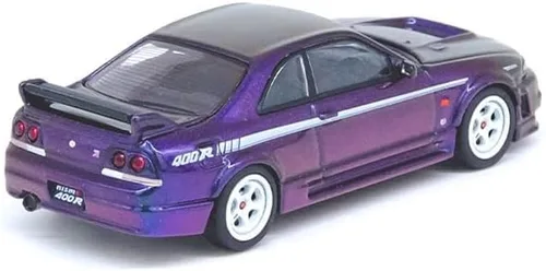 Miniatura 2 de Inno Models Skyline GT-R (R33) 400R RHD (conducción a la derecha) Midnight Purple II Metallic Hong Kong Toycar Salon 2023 Edición especial 1/64