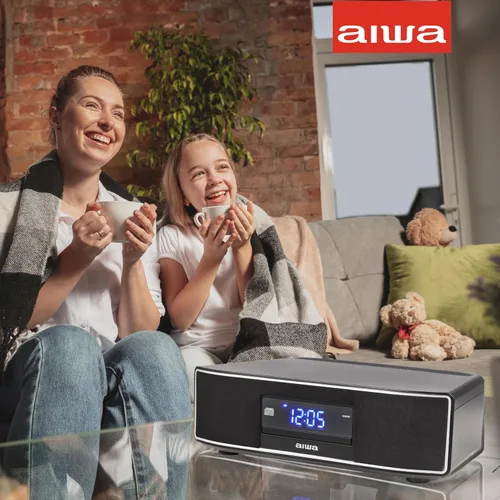 Miniatura 5 de Aiwa Exos Altavoz para el Hogar, Sistema de Sonido Premium de 30W RMS con Reproductor de CD, Conectividad Bluetooth, Radio FM, Entrada Digital