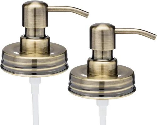 Miniatura 9 de Jarmazing Products Tapas dispensadoras de jabón para tarros de masón negro, paquete de un paquete, para todos los frascos de conservas de boca Acero