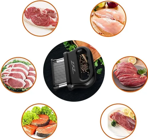 Miniatura 4 de ZXZ Ablandador de carne, 48 cuchillas de acero inoxidable de punta afilada, herramienta de cocina resistente para ablandar carne de res, pavo