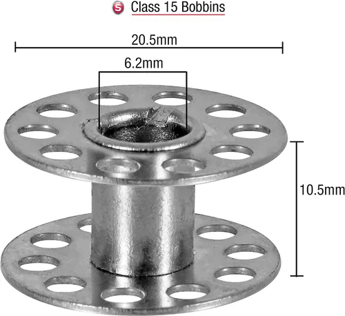 Miniatura 3 de SINGER Bobbins - Bobinas de metal clase 15 - Bobinas de repuesto para máquina de coser, bobinas de máquina de coser, accesorios para máquinas