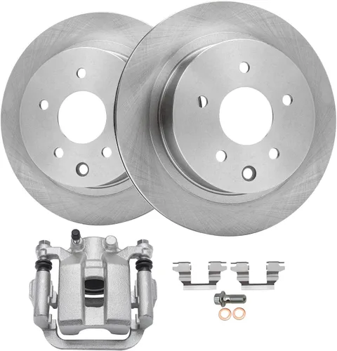 Miniatura 20 de Detroit Axle - Rotores de freno de disco trasero + pinza de freno de disco del lado del pasajero trasero de repuesto para Acura TL Honda Element