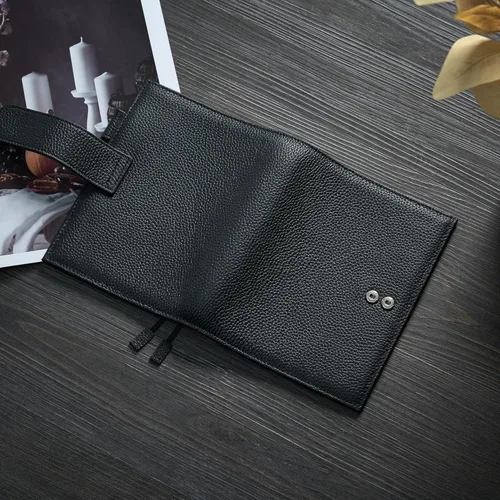 Miniatura 5 de Funda de cuero A6 para planificador Hobonichi, Stalogy, Midori Hibino, Leuchtturm1917 y más - con trabilla para bolígrafos, ranuras para tarjetas