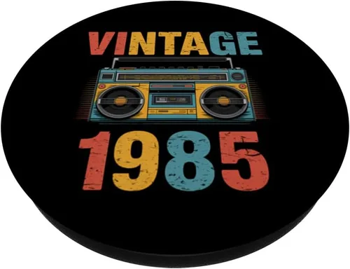 Miniatura 2 de Vintage 1985 Boombox Retro Music Cassette Style PopSockets Adhesive PopGrip