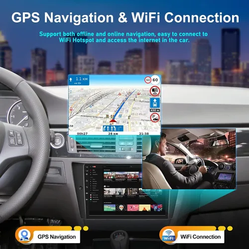 Miniatura 4 de 2G+64G CarPlay Android Auto Android 13 Estéreo de coche para BMW E90 E91 E92 E93 3 Series 2005-2011, 9 "Pantalla táctil Radio de coche con cámara