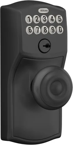 Miniatura 2 de SCHLAGE FE595 CAM 622 GEO Entrada con teclado con cerradura electrónica Flex, negro mate