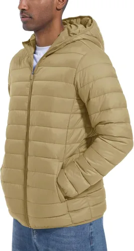 Miniatura 2 de MAGCOMSEN Chaqueta acolchada ligera con capucha para hombre, con cremallera completa, resistente al agua, acolchada, con forro