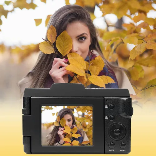 Miniatura 6 de Cámara digital de 1080p para fotografía, mini cámara de vlogging con pantalla grande HD de 2.4 pulgadas, zoom digital de 16x, lente desmontable