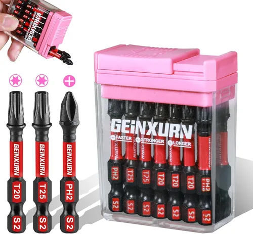 Miniatura 26 de Geinxurn Juego de Puntas de Destornillador de Impacto #2 Phillips, 43 piezas Brocas Magnéticas PH2 (1" y 2") S2 de Acero con Caja de Almacenamiento