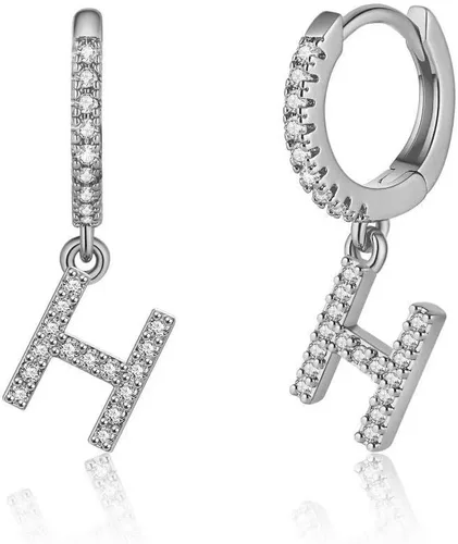 Aretes de iniciales para niñas y mujeres, de plata 925, hipoalergénicos, pequeños, chapados en oro, con circonia cúbica, aretes de iniciales, joyas