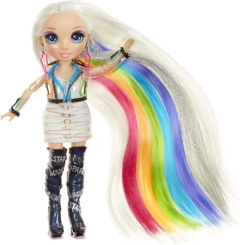 Rainbow High Hair Studio - Crea cabello arcoíris con muñeca exclusiva, extra largo, color de cabello lavable y ropa completa y accesorios para