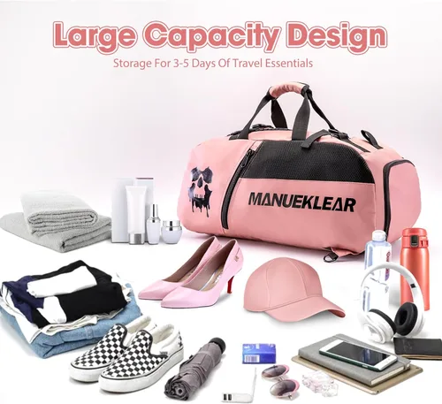Miniatura 2 de Bolsa de gimnasio para mujeres y hombres, bolsa de lona para hombres con compartimento para zapatos, bolsas de lona deportivas para mujeres