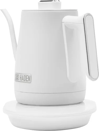 Miniatura 6 de Haden Hervidor eléctrico de acero inoxidable de 0.6 litros, hervidor de agua caliente con cuello de cisne con base de 360 grados y apagado