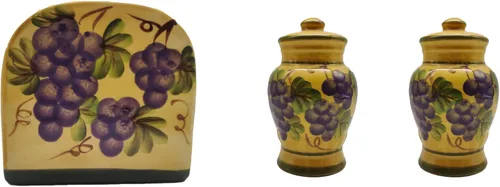 Miniatura 7 de ACK Viva Collection - Juego de sal y pimienta de cerámica pintada a mano con lunares rojos, recargable, 3-1/2 pulgadas de alto, decoración de cocina