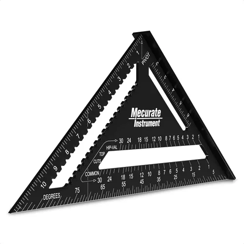 Mecurate Rafter Square, Cuadrado de Viga de 12 Pulgadas Triángulo Cuadrado de Carpintero de Aluminio Fundido a Presión para Carpintería y Ebanistería
