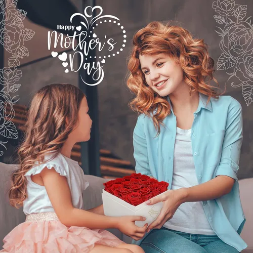Miniatura 3 de GLAMOUR BOUTIQUE Rosas preservadas en una caja, regalos para ella, esposa y mamá, decoración de flores de rosas para regalo de cumpleaños, ramo