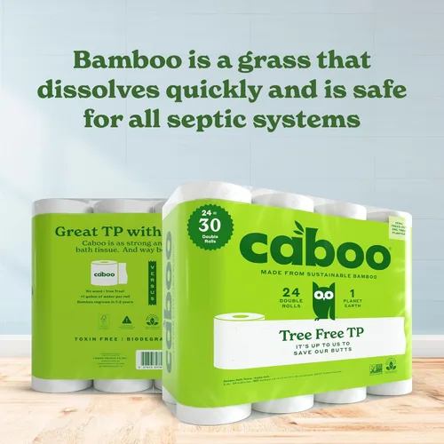 Miniatura 6 de Caboo papel higiénico de bambú Natural, séptico seguro Biodegradable papel higiénico, ecológico suave 2 capas hojas, CBT300-12, 1, 1