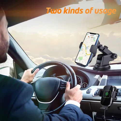 Miniatura 3 de Cargador inalámbrico para automóvil, (nueva versión de brazos automáticos), cargador inalámbrico rápido para automóvil, soporte de teléfono