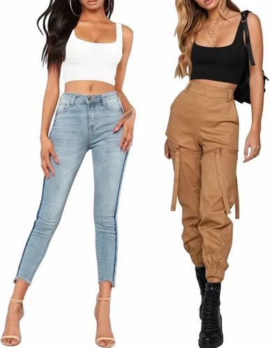 Miniatura 4 de BelleLovin AESLOVIN - Camiseta sin mangas de punto acanalado para mujer