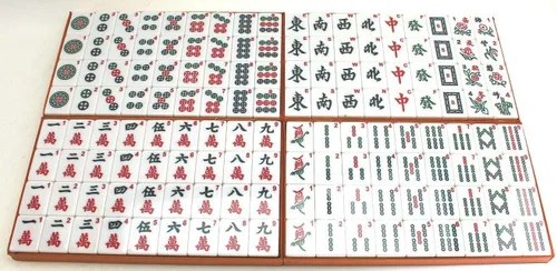 Miniatura 3 de Mahjong filipino chino Set 144 azulejos numerados de melamina (PVC verde)