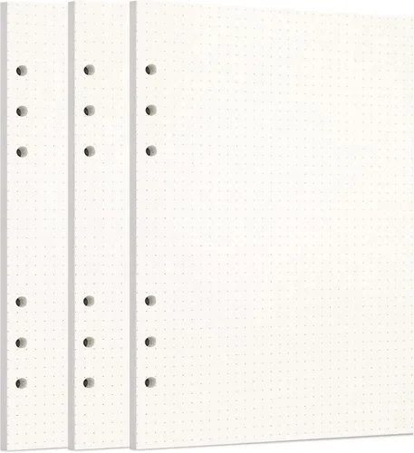 Miniatura 78 de Zelten 1 paquete A5 de 80 hojas/160 páginas 4 en 1 rayado cuadrado punteado en blanco hojas sueltas perforadas papel de repuesto de papel