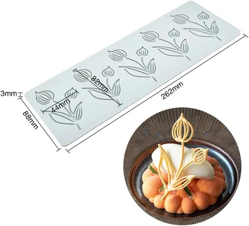 Miniatura 6 de TUKE Molde de silicona de flor de tulipán 3D para hornear fondant de encaje almohadilla de pastel de silicona molde de pastel de fondant moldes