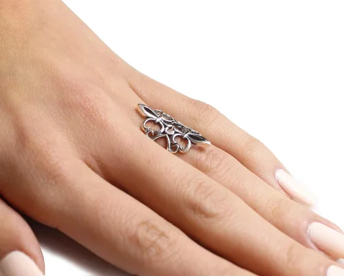 Miniatura 4 de Anillo de plata de ley 925 noble flor de lis (tallas 4-15)