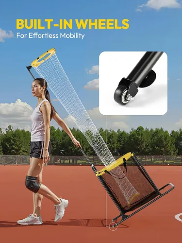 Miniatura 4 de A11N SPORTS Red de entrenamiento de voleibol ajustable con 5 ángulos y ajustes de altura, equipo de entrenamiento de voleibol portátil con 2 modos