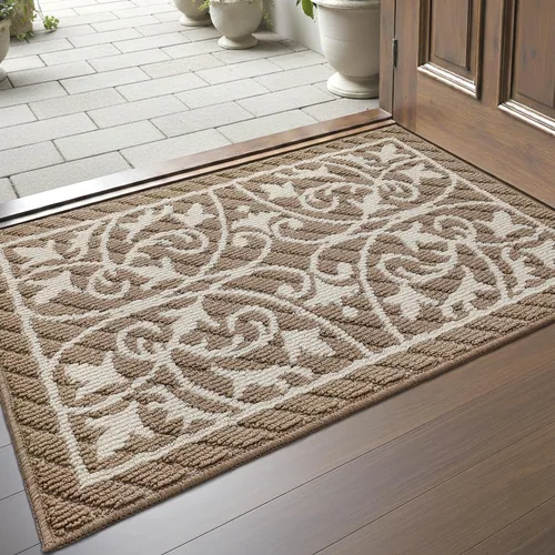 Miniatura 10 de DEXI Felpudo para puerta frontal del pasillo, alfombra de bienvenida interior, delgada de bajo perfil, antideslizante y lavable, para atrapar