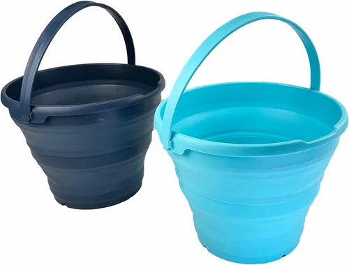 Miniatura 10 de SAMMART Cubo de plástico plegable de 10 L (2.6 galones), bañera redonda plegable, cubo de agua portátil para pesca, bote de agua para exteriores