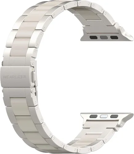 Miniatura 14 de Wearlizer - Correa compatible con Apple Watch de 38/40/41/42 mm; pulseras de moda para mujer, acero inoxidable + resina metálica de repuesto