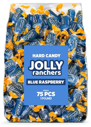 Caramelos Duros Blue Raspberry Jolly Ranchers – Sabor Original – Bolsa a Granel de 1 Libra (Aproximadamente 75 Piezas) – Dulces Ácidos y Dulces