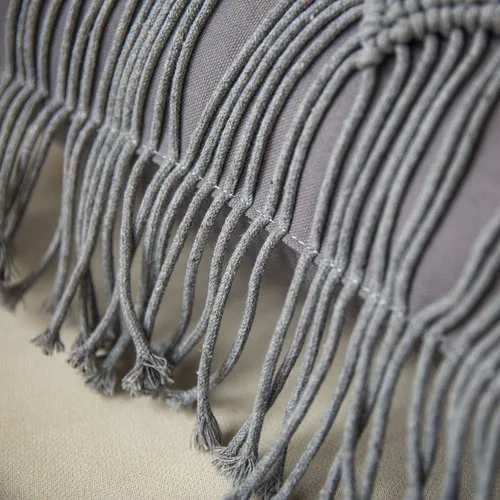 Miniatura 4 de Phantoscope 100% Algodón Hecho a Mano Simetría 3D Tejido de Crochet Boho Almohada Decorativa para Sofá de Sala Gris 18 x 18 pulgadas 45 x 45 cm