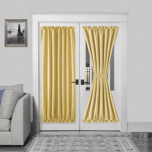 Miniatura 145 de DWCN Cortinas para puerta francesa: cortina térmica con bolsillo para barra para puertas con ventana de vidrio, puertas de cocina y patio