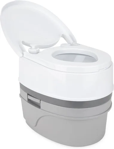 Miniatura 4 de Camco Inodoro de Viaje Premium para RV - Cuenta con un tanque de retención desmontable de 5.3 galones, diseño de descarga por bomba y cierre