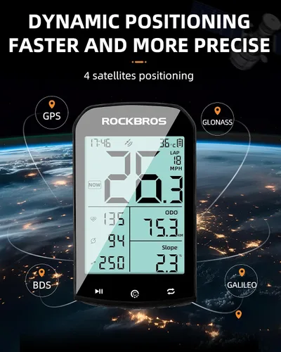 Miniatura 4 de ROCKBROS Computadora de bicicleta Inalámbrica Ciclismo Computadoras ANT+Bluetooth Bicicletas Mini Velocímetro Odómetro Impermeable 2.9 pulgadas LCD