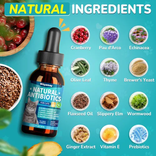 Miniatura 6 de Woyamay Antibióticos para Gatos, Antibiótico Natural para Alivio de Alergia, Salud del Tracto Urinario, Alivio de la Picazón y Cuidado