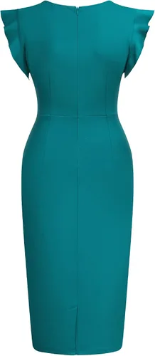 Miniatura 7 de Miusol vestido de cóctel con volantes, estilo clásico, para mujer