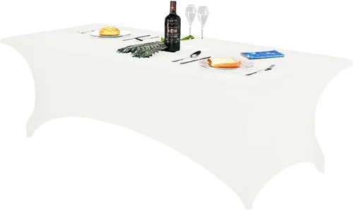 Miniatura 52 de FORLIFE - Funda de mesa de elastano, mantel ajustado de 4 pies para mesas rectangulares, funda elástica para patio, universal para bodas, banquetes