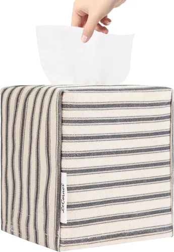 Miniatura 10 de Funda para caja de pañuelos, soporte cuadrado para caja de pañuelos de tela, elegante almacenamiento de papel higiénico, organizador moderno