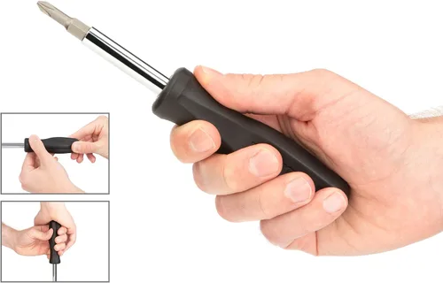 Miniatura 9 de TEKTON Destornillador multi-punta Phillips/ranurada 6-en-1 (#1 x 3/16 pulgadas, #2 x 1/4 pulgadas, Negro) DMS14001