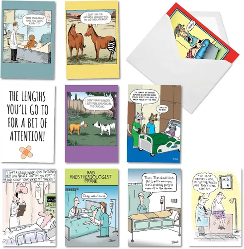Miniatura 8 de NobleWorks Juego de 10 tarjetas de felicitación divertidas con sobres de 5 x 7 pulgadas (10 diseños, 1 cada uno) Ordenes del médico AC7848GWG-B1x10