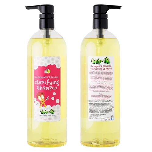 Miniatura 2 de Snip-its Champú de natación natural sin lágrimas de 1 litro para niños, eliminación de cloro Botella con tapa de bomba de calidad de salón