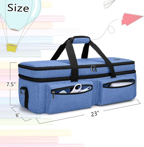 Miniatura 6 de Bolsa Luxja para transporte, de doble capa, compatible con máquinas y suministros de suajado Cricut Explore Air 2 y Maker